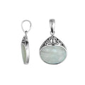 Handcrafted 925 Sterling Silver Teardrop Pendant With Mother Of Pearl Detailing