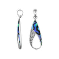 Handcrafted 925 Sterling Silver Open Teardrop Pendant With Abalone Shell Detailing