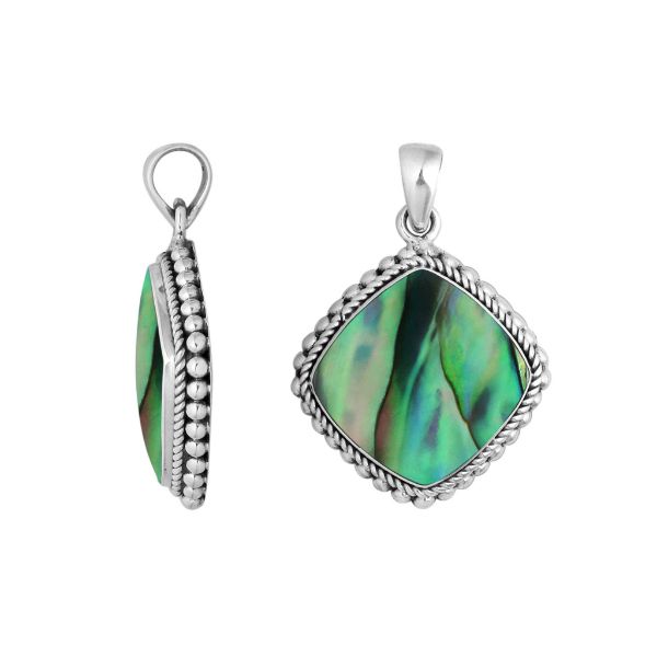 AP-6203-AB Sterling Silver Pendant With Abalone Shell Jewelry Bali Designs Inc 