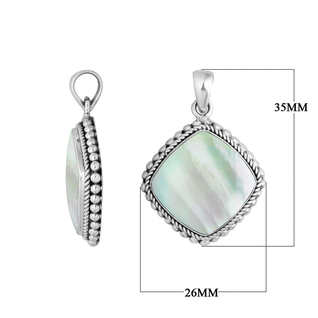 AP-6203-MOP Sterling Silver Pendant With Mother of Pearl Jewelry Bali Designs Inc 
