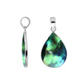 925 sterling silver teardrop pendant with abalone shell and mirror-polished finish handcrafted in Bali