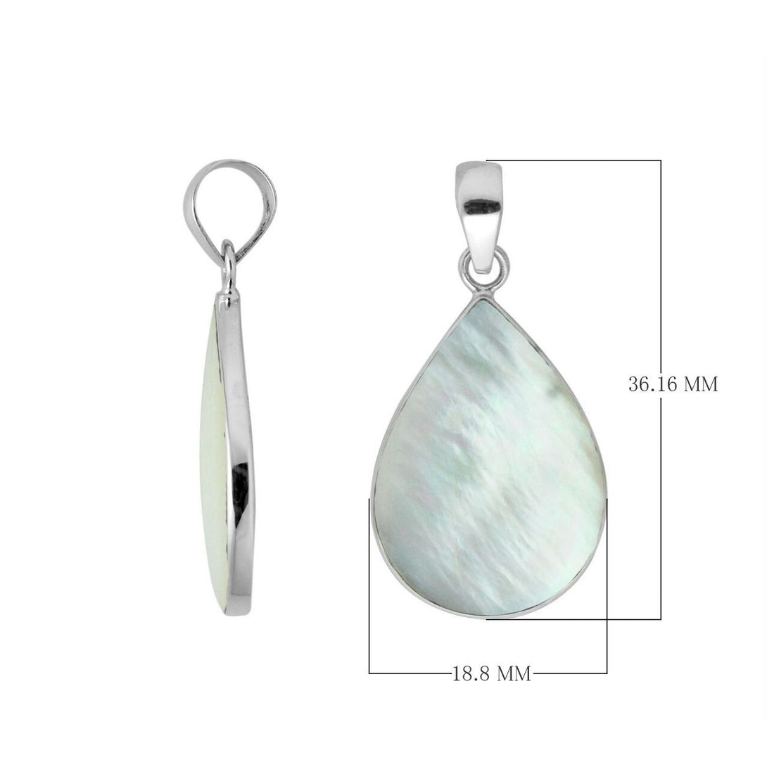 AP-6209-MOP Sterling Silver Pendant With Mother of Pearl Jewelry Bali Designs Inc 