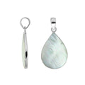 925 sterling silver teardrop pendant with mother of pearl and mirror-polished finish handcrafted in Bali