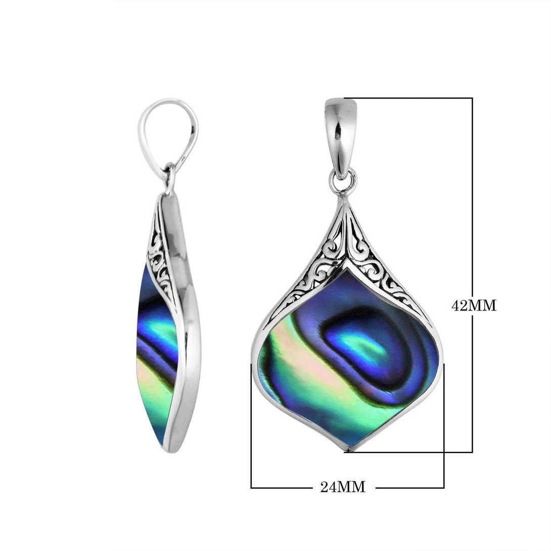 AP-6216-AB Sterling Silver Pendant With Abalone Shell Jewelry Bali Designs Inc 