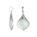 Sterling Silver Drop Shape Pendant With Mother Of Pearl And Balinese Detailing