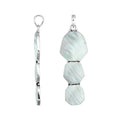 Sterling Silver Three-Link Octagon Shape Mother Of Pearl Pendant