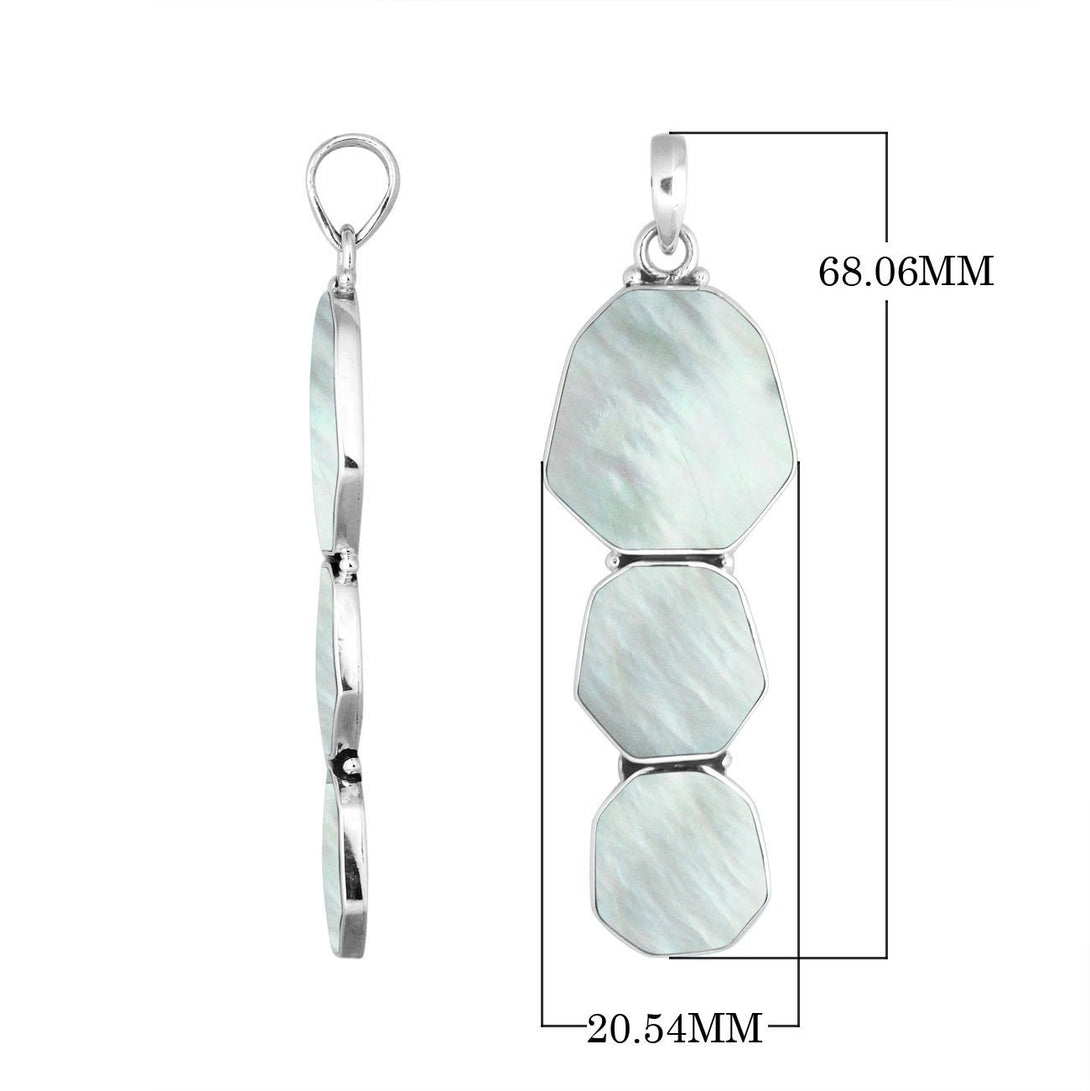 AP-6229-MOP Sterling Silver Pendant With Mother Of Pearl Jewelry Bali Designs Inc 