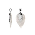 Sterling Silver Mother Of Pearl Leaf Flame Heritage Pendant For Designer Collections.
