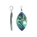 Sterling Silver Abalone Shell Marquise Polished Designer Pendant For Wholesale Collections.