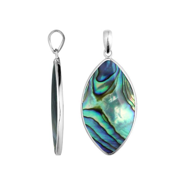 AP-6238-AB Sterling Silver Pendant With Abalone Shell Jewelry Bali Designs Inc 