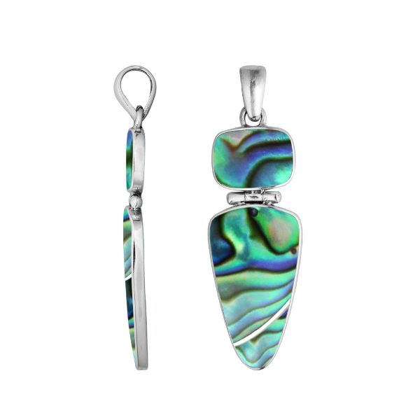 AP-6244-AB Sterling Silver Pendant With Abalone Shell Jewelry Bali Designs Inc 