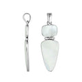 Sterling Silver Mother Of Pearl Dual Stone Geometric Pendant For Wholesale Jewelry Buyers.