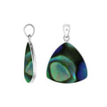 Sterling Silver Abalone Shell Triangular Pendant For Wholesale Jewelry Buyers.