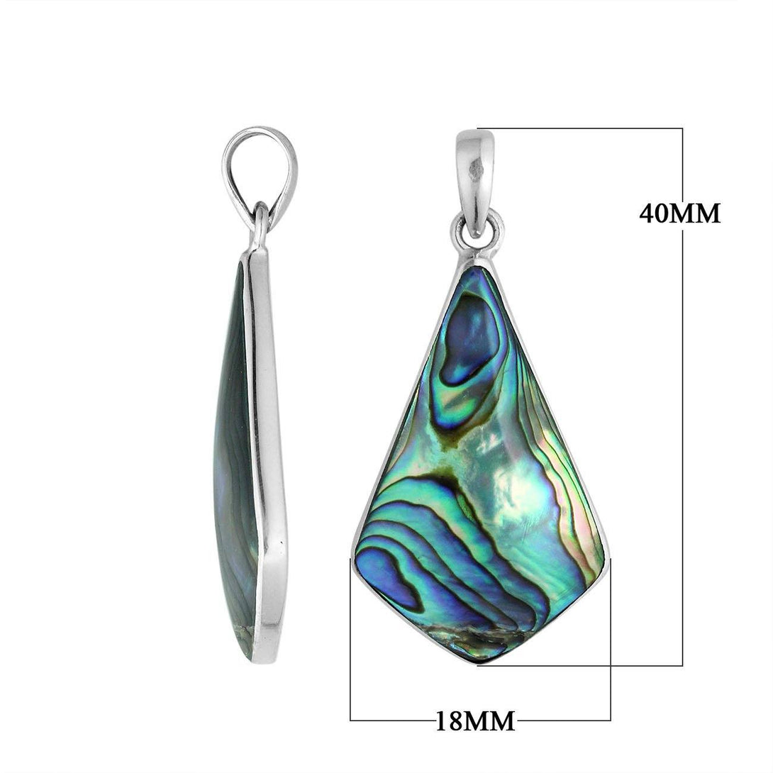 AP-6246-AB Sterling Silver Fancy Shape Pendant With Abalone Shell Jewelry Bali Designs Inc 
