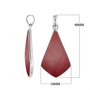 Sterling Silver Red Coral Geometric Pendant For Wholesale Jewelry Buyers.