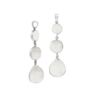 Sterling Silver Elegant Triple Drop Mother Of Pearl Pendant For Wholesale Buyers.