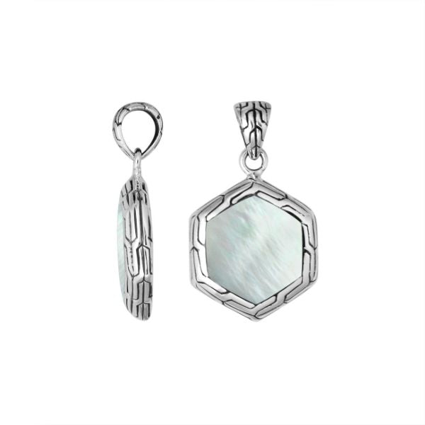 AP-6255-MOP Sterling Silver Pendant With Mother Of Pearl Jewelry Bali Designs Inc 