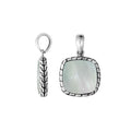 Sterling Silver Mother Of Pearl Cushion Pendant With Balinese Frame Design For Wholesale Buyers.