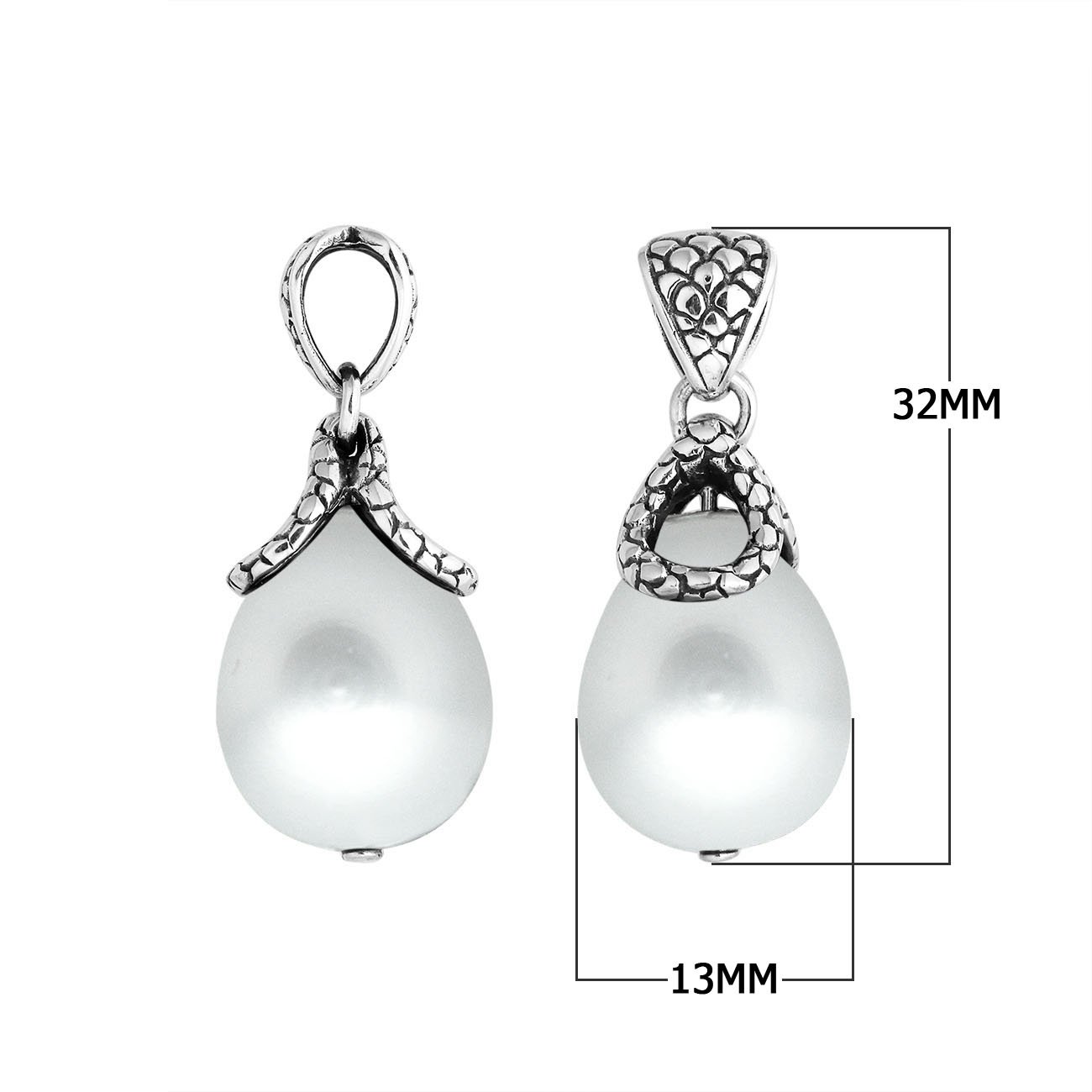 White Pearl Sterling Silver Drop Pendant For Wholesale Jewelry Collections