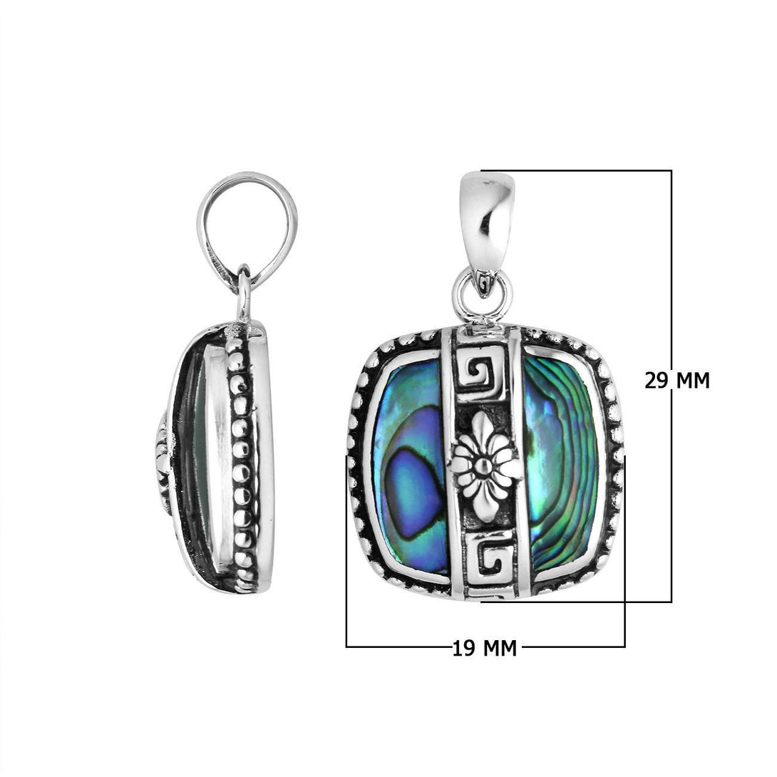 AP-6263-AB Sterling Silver Pendant With Abalone Shell Jewelry Bali Designs Inc 