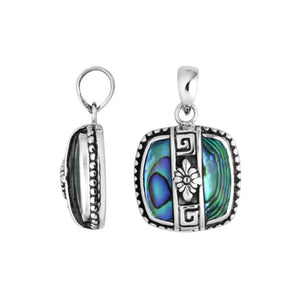 Abalone Shell Square Sterling Silver Pendant For Wholesale Jewelry Collections
