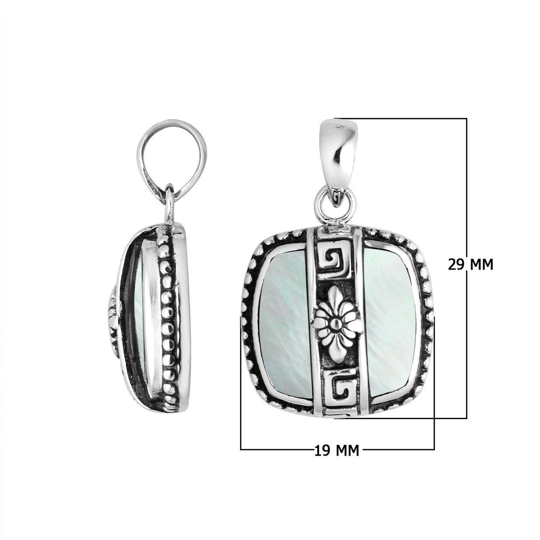 AP-6263-MOP Sterling Silver Pendant With Mother Of Pearl Jewelry Bali Designs Inc 