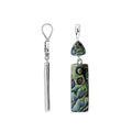 Wholesale Sterling Silver Abalone Shell Earring With Trillion & Rectangle Drop Design Handcrafted In Bali