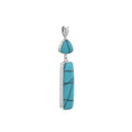 Wholesale Sterling Silver Turquoise Shell Pendant With Trillion & Rectangle Drop Design Handcrafted In Bali