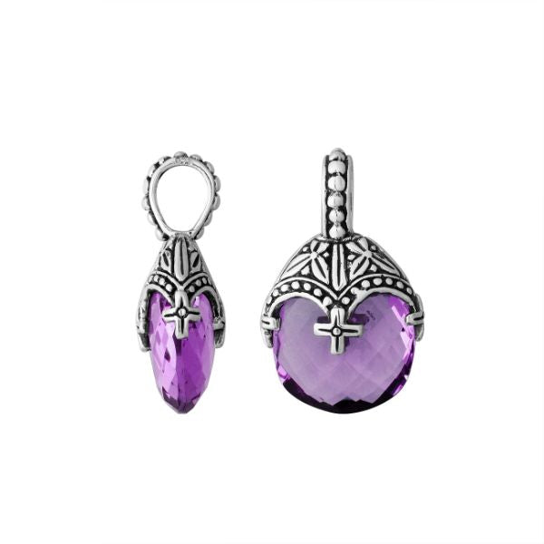 AP-6284-AM Sterling Silver Pendant With Amethyst Q. Jewelry Bali Designs Inc 
