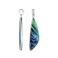 Sterling silver long triangular pendant with Abalone Shell handcrafted in modern Balinese design