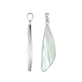 Sterling silver long triangular pendant with Mother Of Pearl handcrafted in modern Balinese design