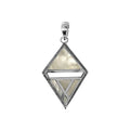Sterling silver geometric diamond pendant with Mother Of Pearl handcrafted in modern Balinese design