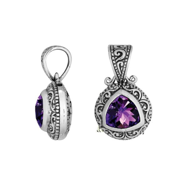 AP-6290-AM Sterling Silver Pendant With Amethyst Q. Jewelry Bali Designs Inc 