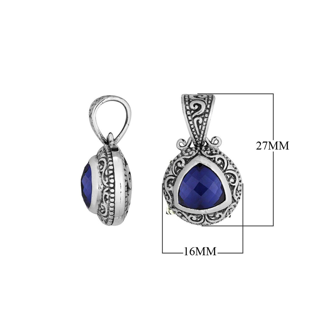 AP-6290-SP Sterling Silver Pendant With Sapphire Jewelry Bali Designs Inc 