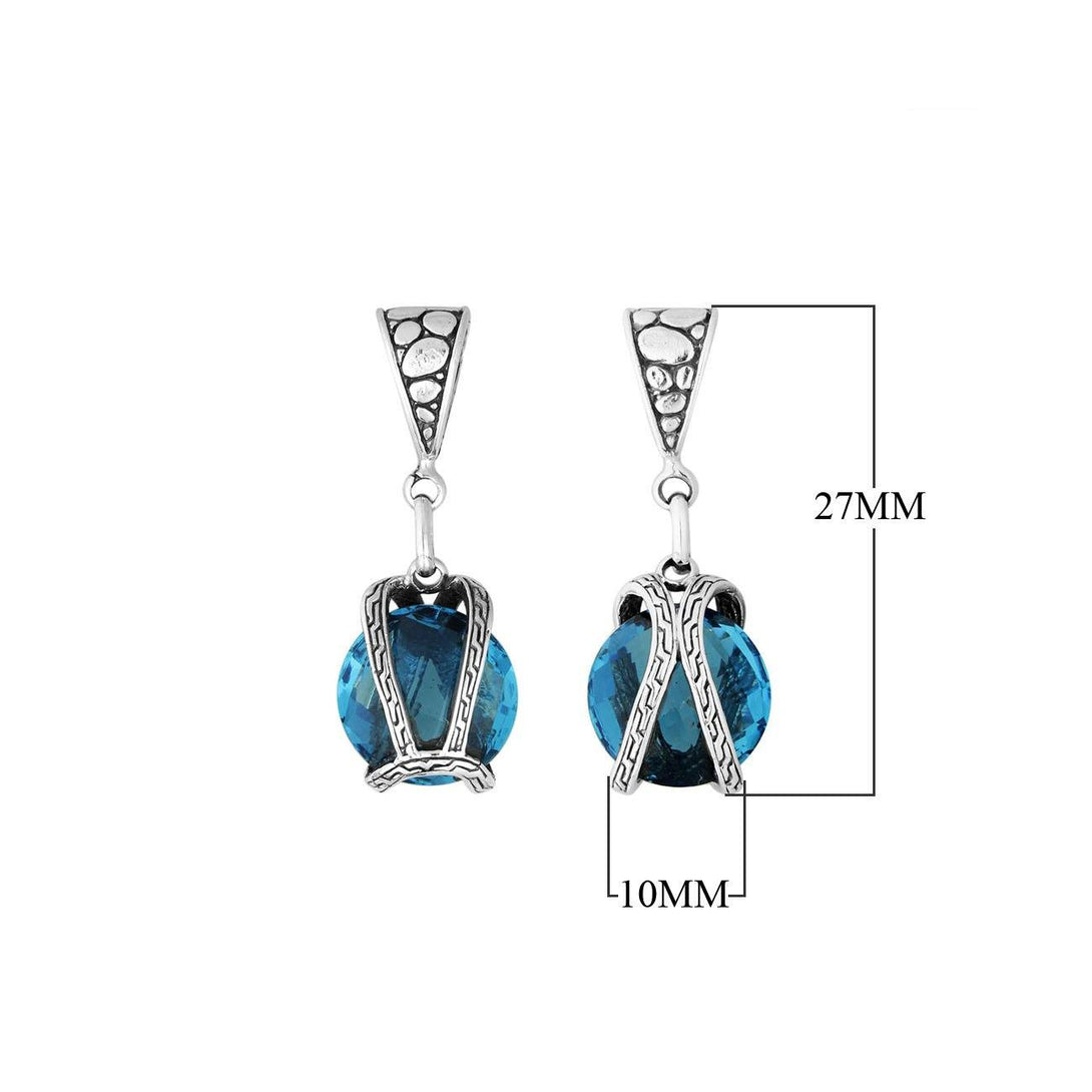 AP-6295-BT Sterling Silver Pendant With Blue Topaz Q. Jewelry Bali Designs Inc 