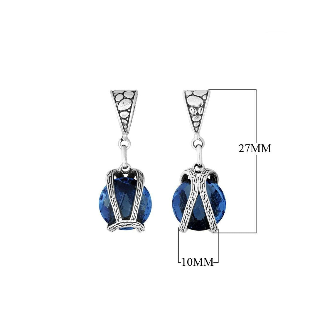 AP-6295-LBT Sterling Silver Pendant With London Blue Topaz Q. Jewelry Bali Designs Inc 