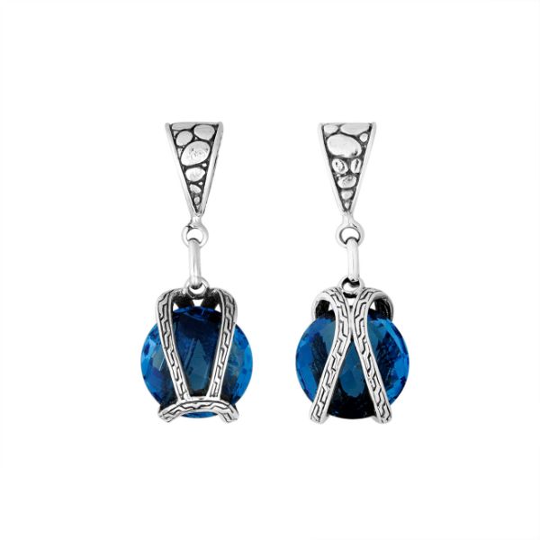AP-6295-LBT Sterling Silver Pendant With London Blue Topaz Q. Jewelry Bali Designs Inc 