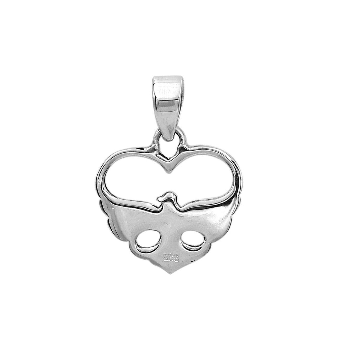 AP-6303-S Sterling Silver Beautiful Simple Designer Pendant with Plain Silver Jewelry Bali Designs Inc 
