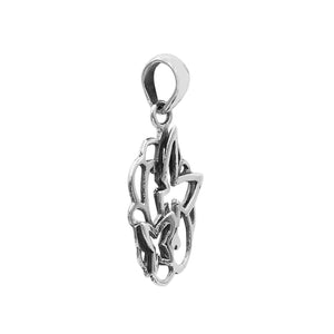 Sterling silver butterfly pendant with polished openwork design and classic craftsmanship.