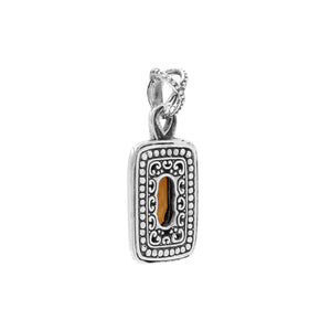 Sterling silver oval pendant featuring Citrine Quartz with traditional beaded frame and oxidized silver detailing.