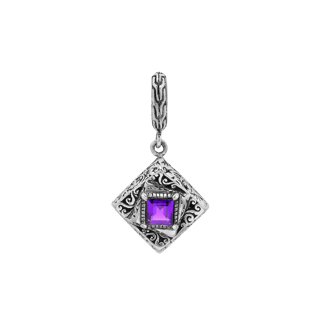 AP-6326-AM Sterling Silver Pendant With London Amethyst Q. Jewelry Bali Designs Inc 