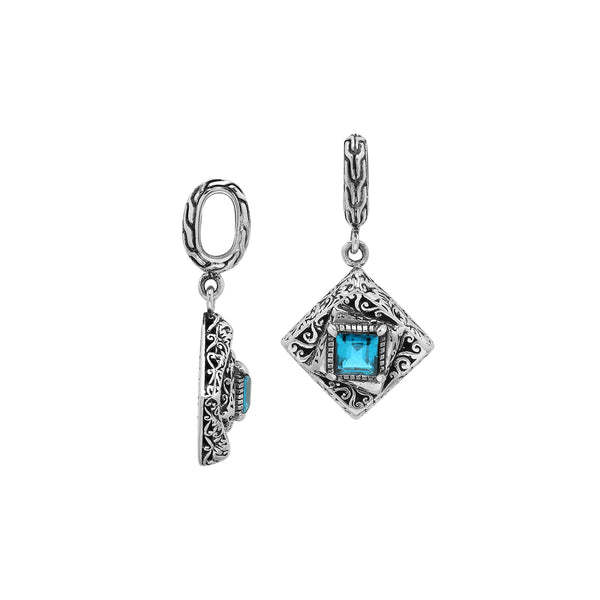 AP-6326-BT Sterling Silver Pendant With London Blue Topaz Q. Jewelry Bali Designs Inc 