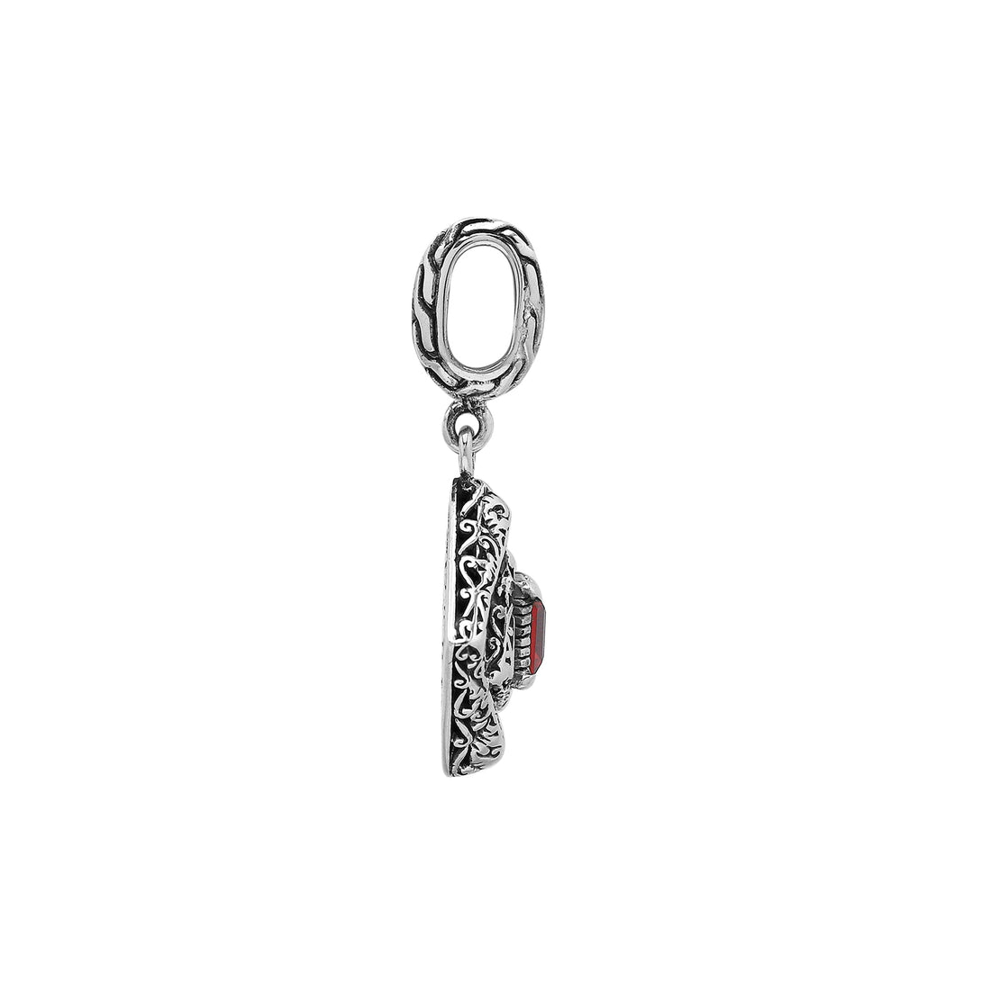 AP-6326-GA Sterling Silver Pendant With London Garnet Q. Jewelry Bali Designs Inc 