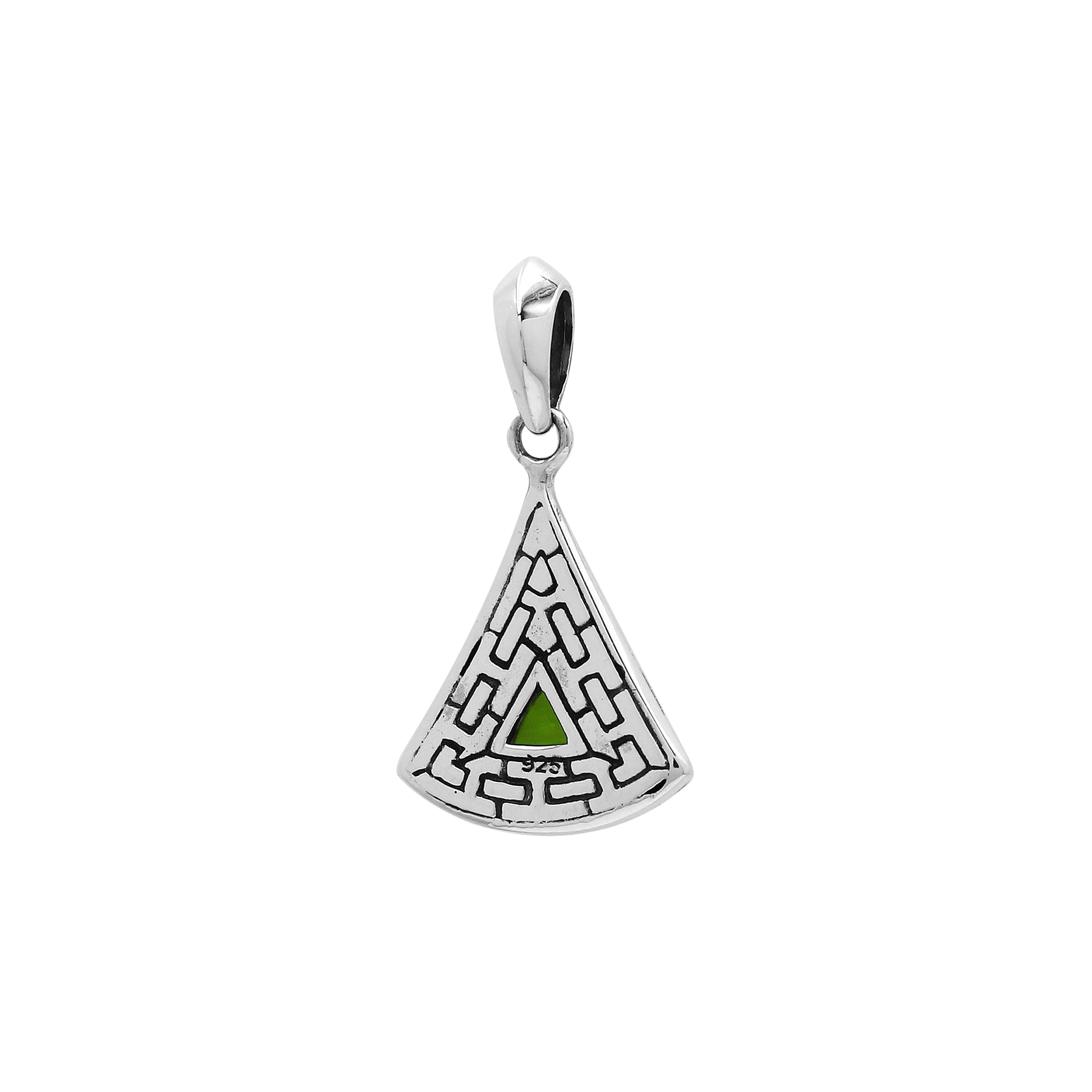 AP-6327-PR Sterling Silver Oval Shape Pendant With Peridot Quartz Jewelry Bali Designs Inc 