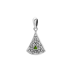 AP-6327-PR Sterling Silver Oval Shape Pendant With Peridot Quartz Jewelry Bali Designs Inc 