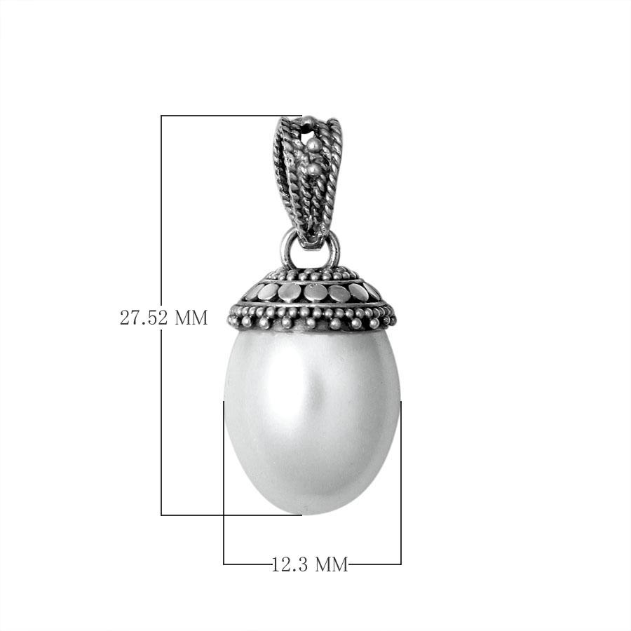 AP-7004-PE Sterling Silver Pendant With Pearl Jewelry Bali Designs Inc 