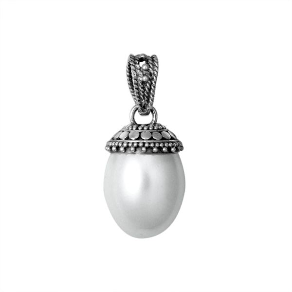 AP-7004-PE Sterling Silver Pendant With Pearl Jewelry Bali Designs Inc 