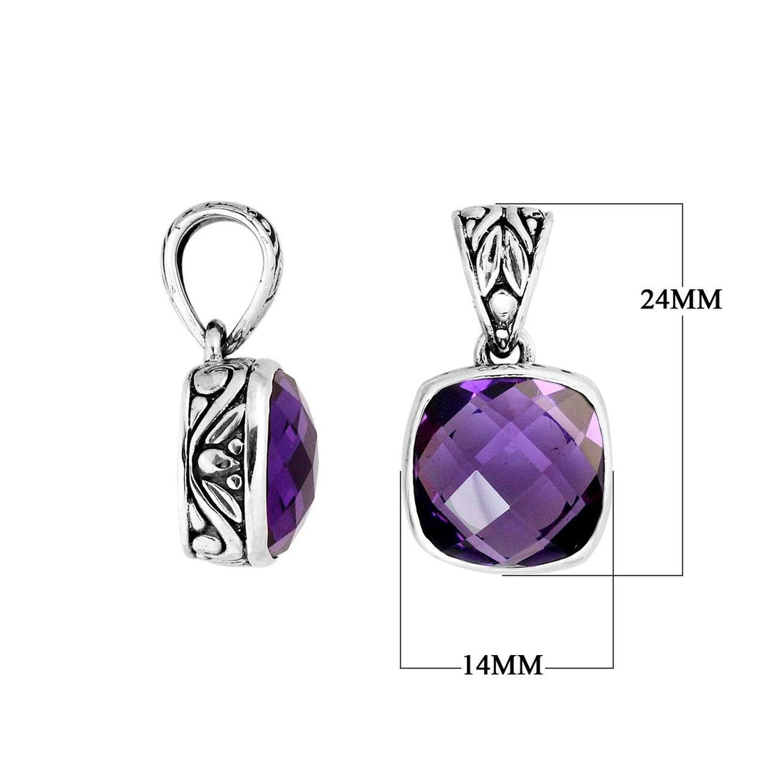 AP-8004-AM Sterling Silver Pendant With Amethyst Q. Jewelry Bali Designs Inc 