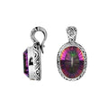 Wholesale sterling silver Mystic Topaz Quartz pendant with Balinese handicraft design and antique finish handcrafted in Bali