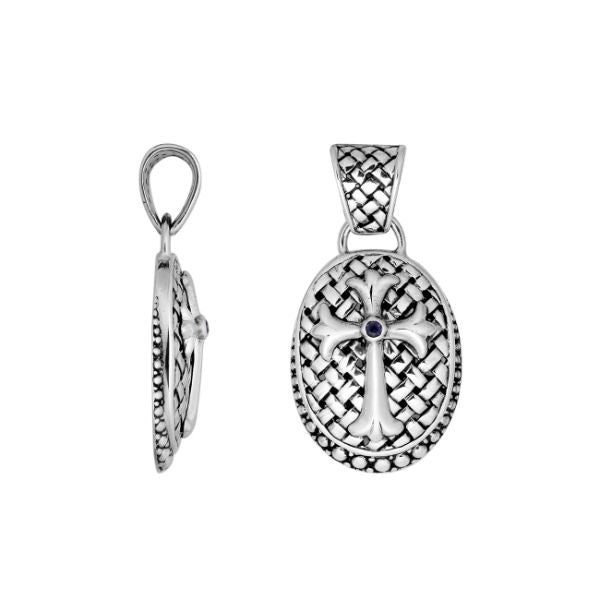 AP-9031-IO Sterling Silver Designer Simple Pendant With Iolite Jewelry Bali Designs Inc 